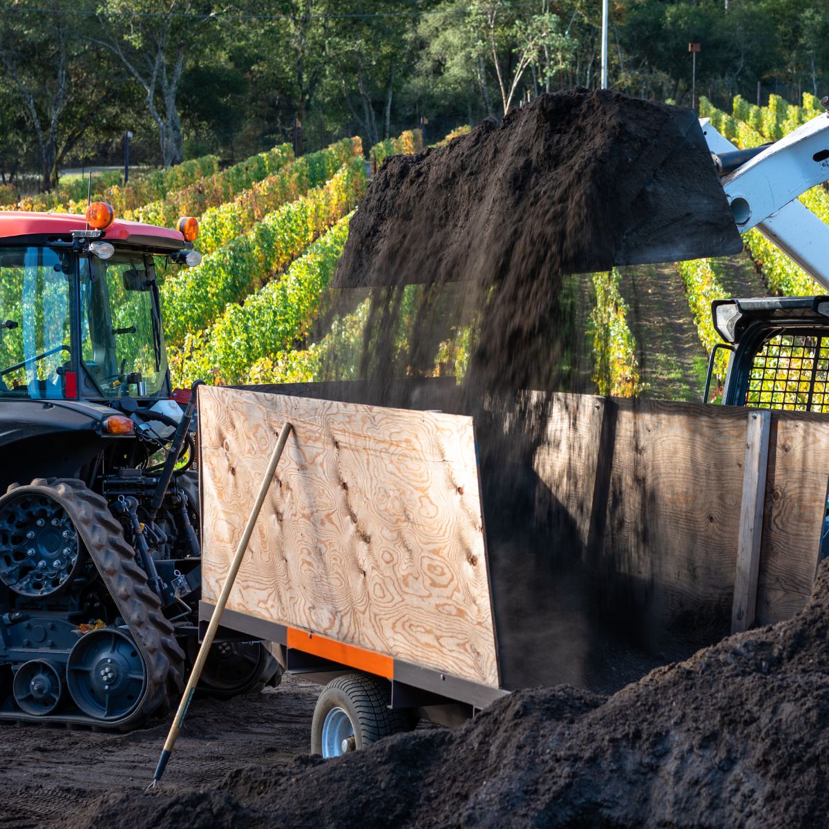 We spread organic compost & bury seeds for a diverse cover crop.